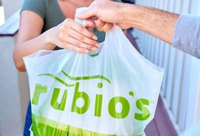 Rubio's restaurant takeout bag